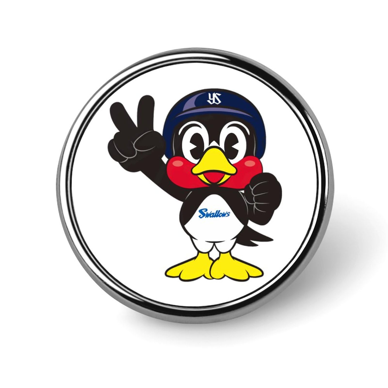 Amazon.co.jp: 東京ヤクルトスワローズ つば九郎 丸バッジ ブローチ